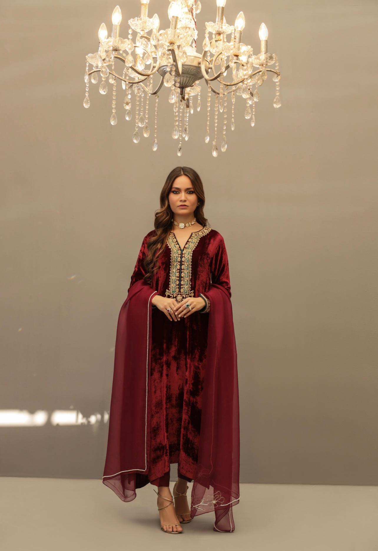 Ruby Velvet Luxe by Alizay Saad.