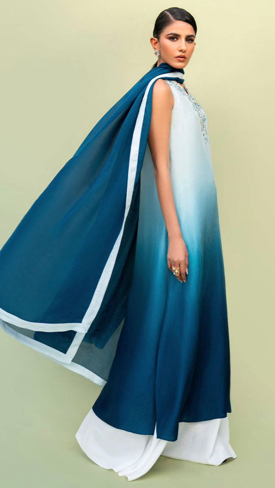 Aqua Ombre' Semi - Formal Edit'24 by Alizay Saad - Alizay Saad