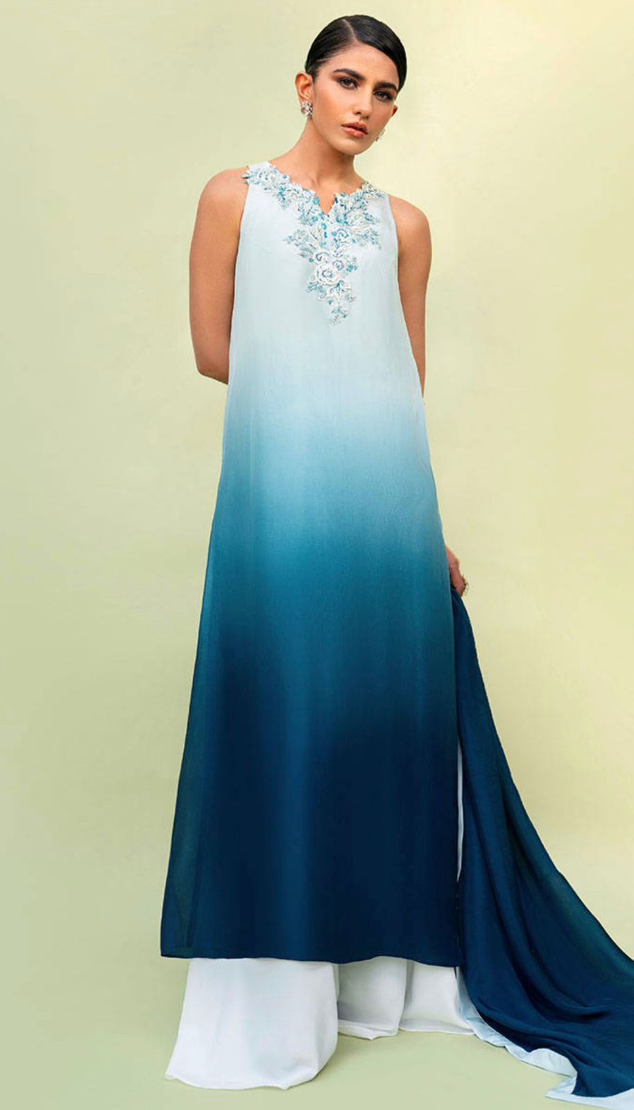 Aqua Ombre' Semi - Formal Edit'24 by Alizay Saad - Alizay Saad