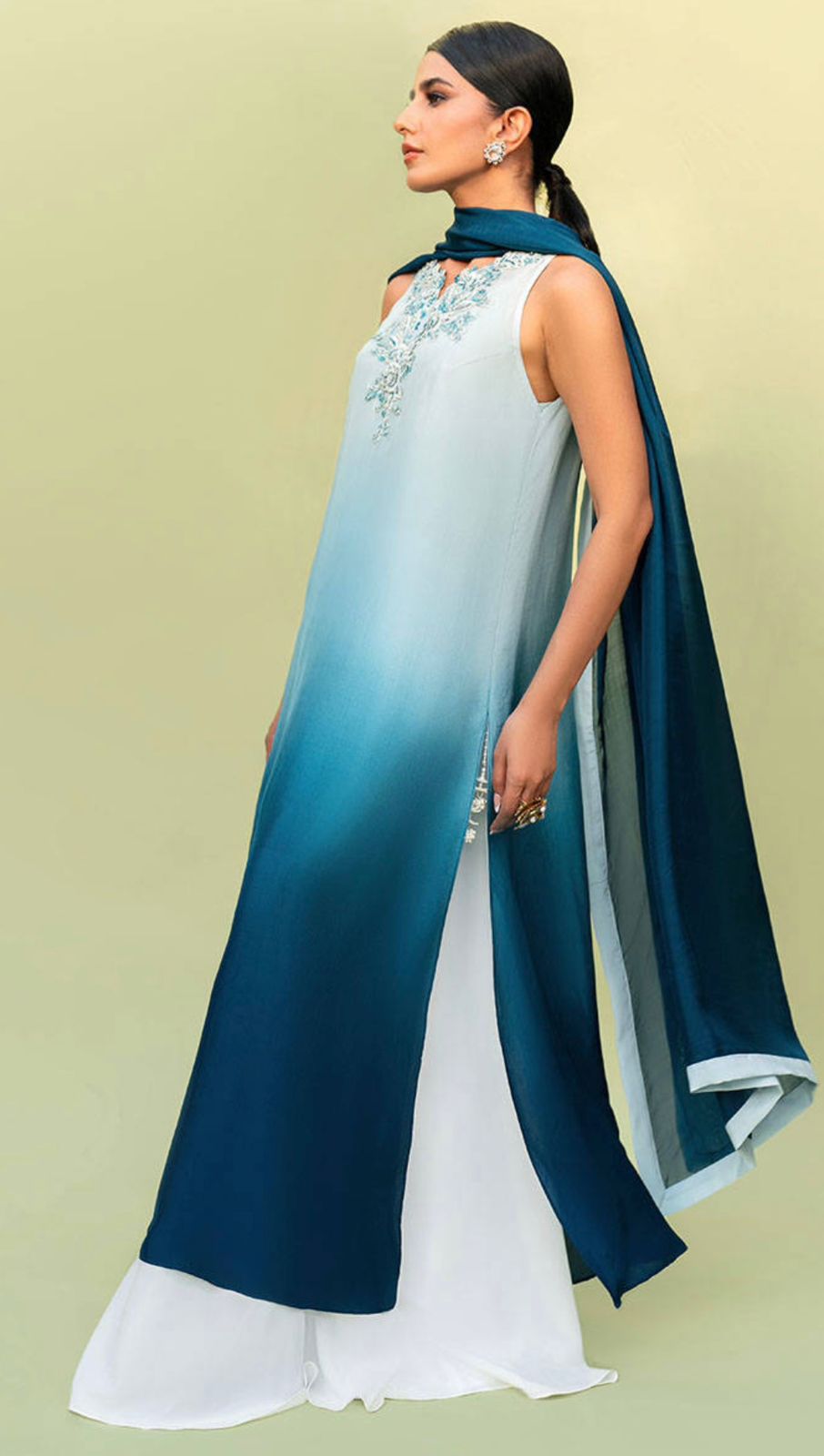 Aqua Ombre' Semi - Formal Edit'24 by Alizay Saad - Alizay Saad