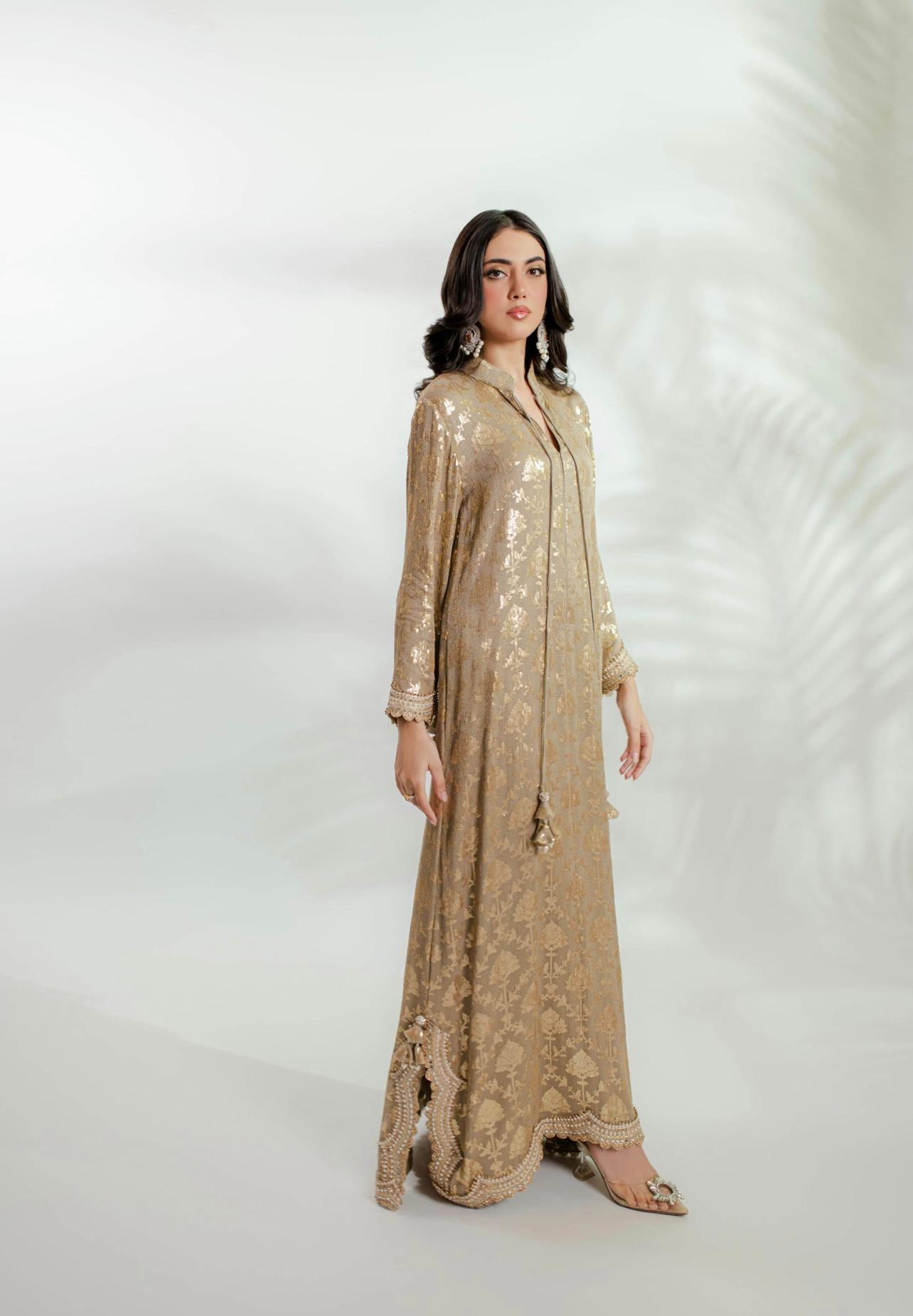 Euphoria Gold Kaftan by Alizay Saad - Alizay Saad