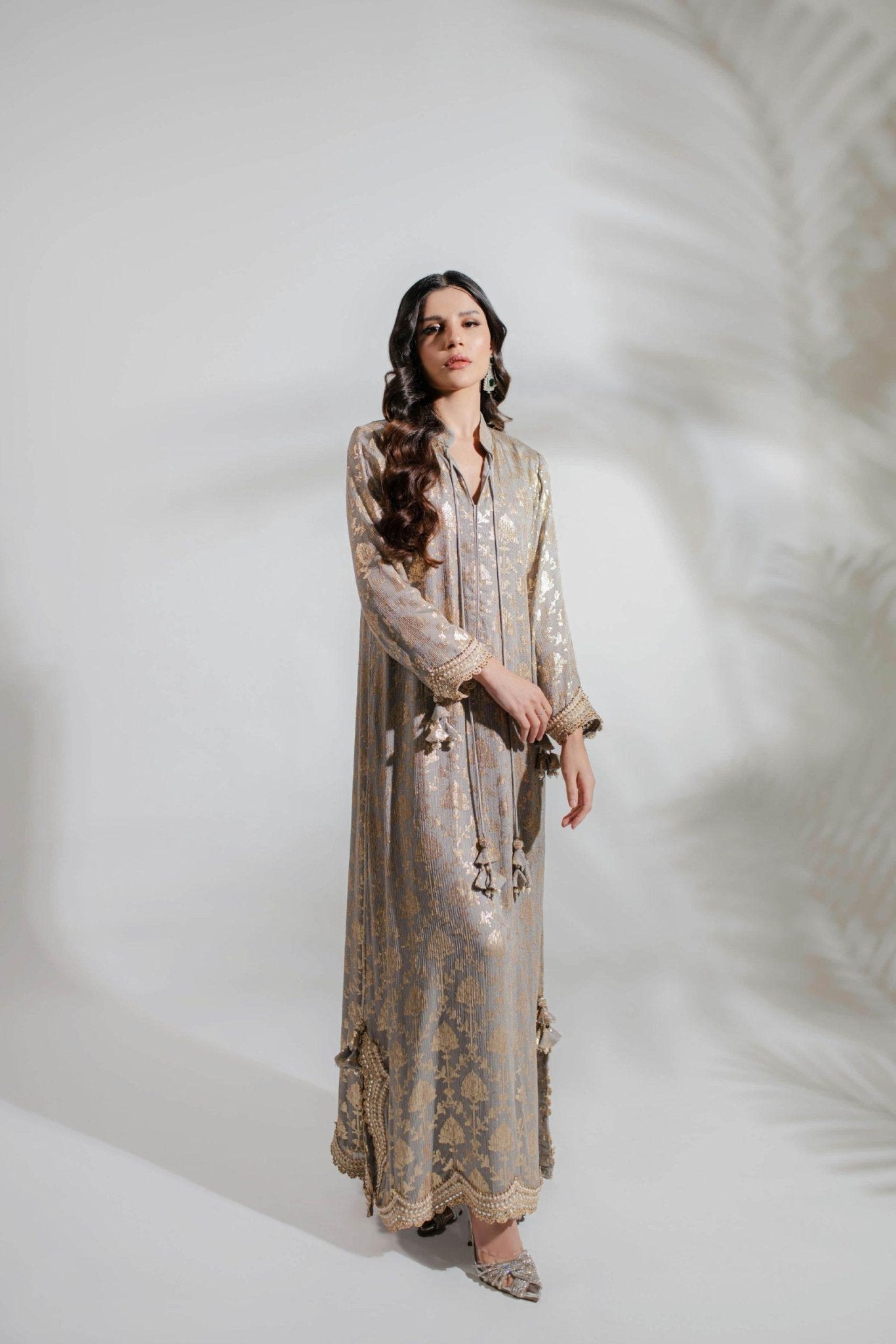 Euphoria Silver Kaftan by Alizay Saad - Alizay Saad