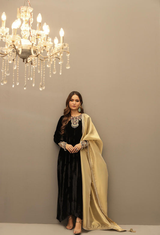 Gul - e - Rana Velvet luxe by Alizay Saad - Alizay Saad